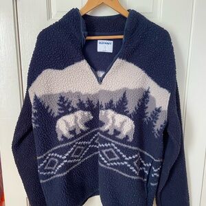 Old Navy polar bear Sherpa quarter zip
